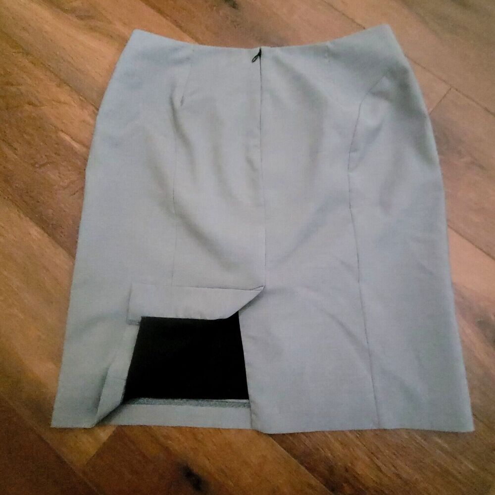 Banana Republic Pencil Skirt Womens 8 Gray Houndstooth Lined Slit Career Black - Picture 4 of 14